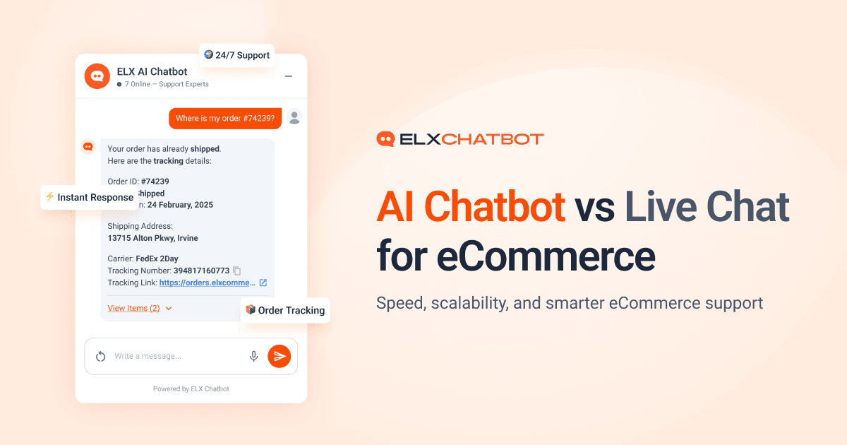 AI Chatbot vs Live Chat for eCommerce: Speed, Cost & Conversion ...